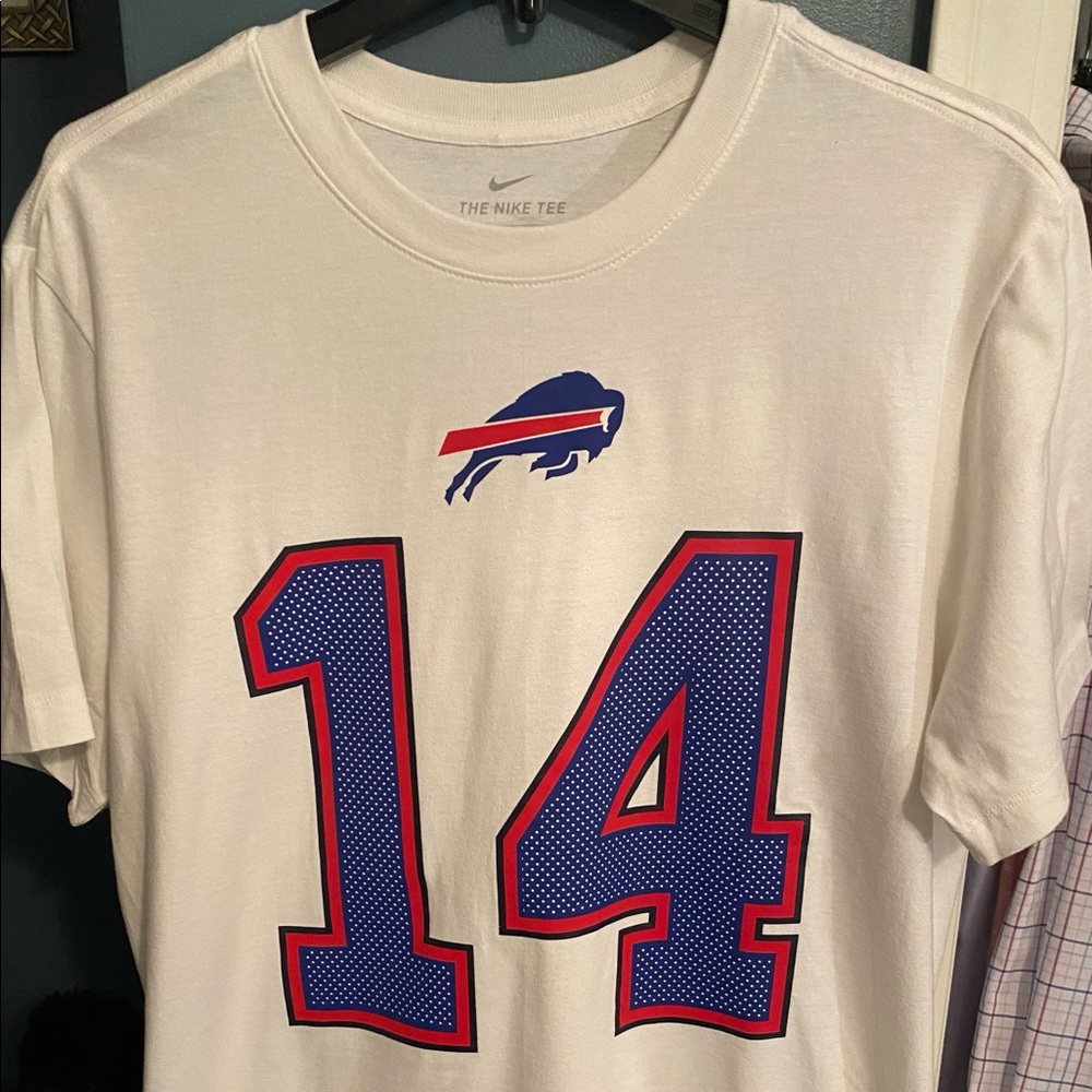 White Nike Mens Size M Buffalo Bills White T-Shirt Stefon Diggs #14